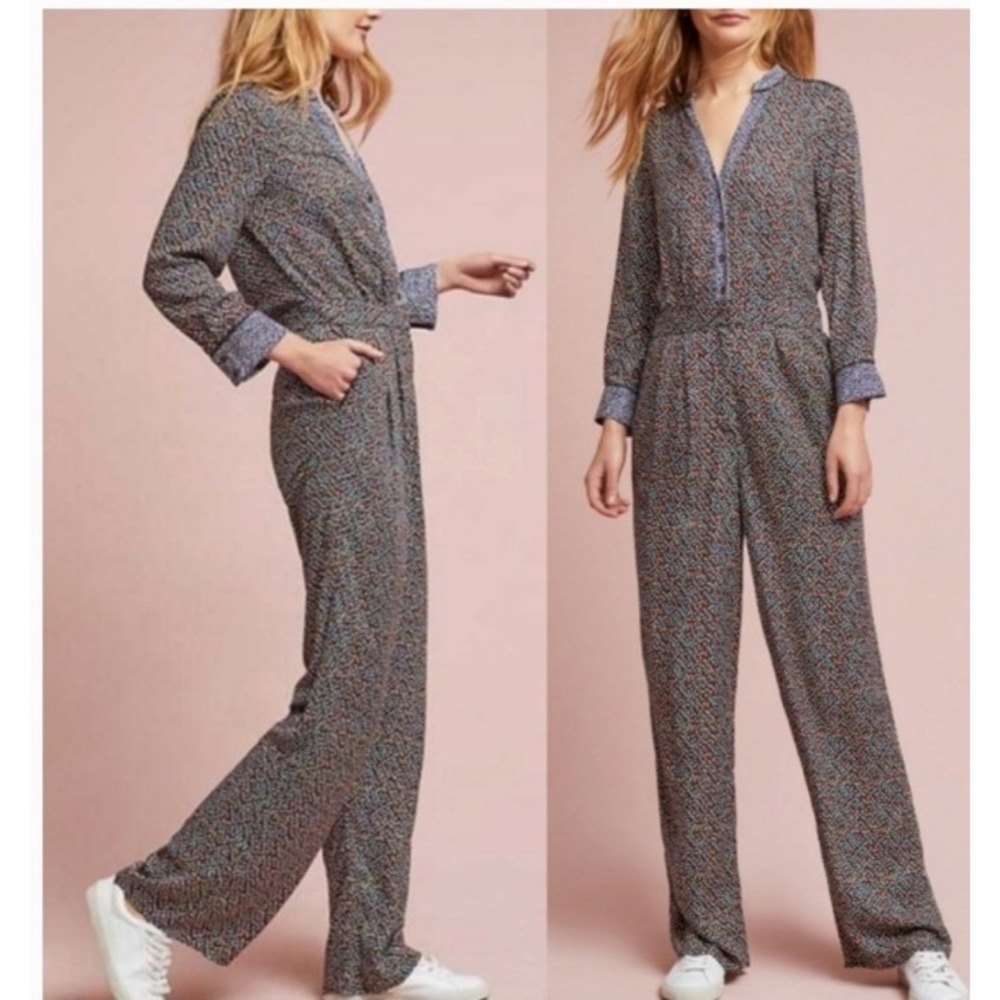 ETT TWA Anthropologie Christene Silken Jumpsuit‎ Womens 6 Romper Boho Colorful